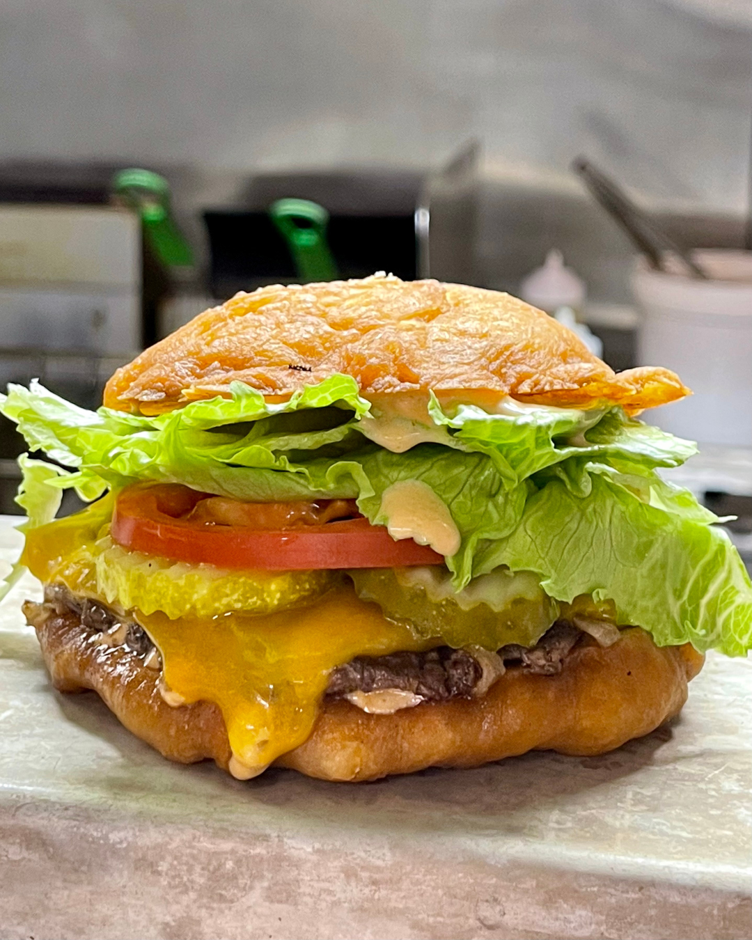 Bannock Smash Burger – feature burger on bannock bread supporting community