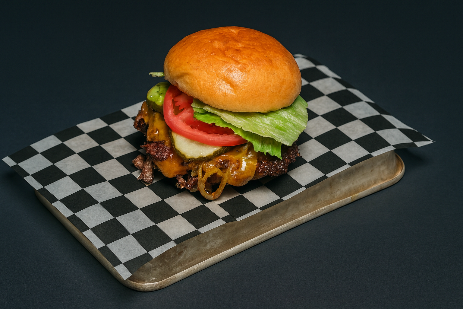 Double Smash Burger – two patties with classic fixings