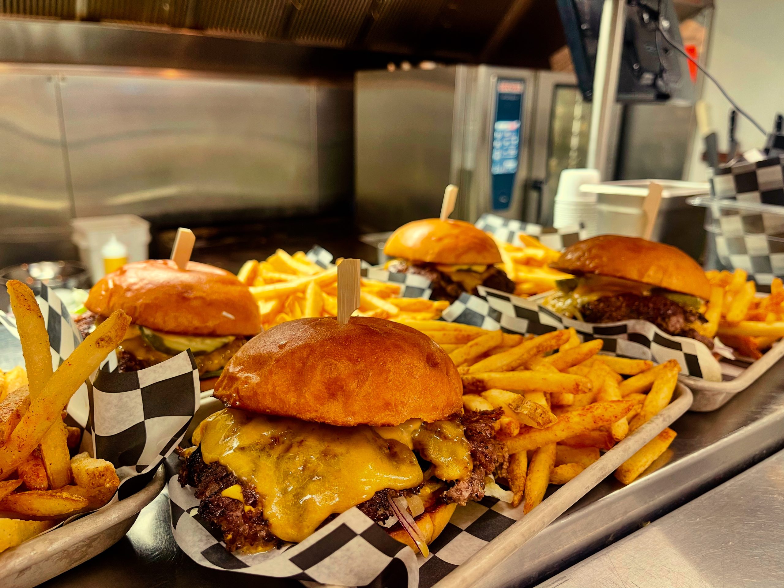 Mushroom & Swiss Melt – smashed patty with sautéed mushrooms and Swiss