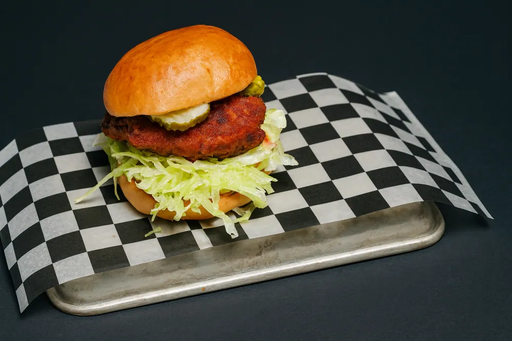 Hot honey crispy chicken SMASHwich in Vancouver